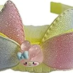 Kitty Style Shiny Girls Hairbands | Comfartable and Bow above on it |Can use Between 1 to 18 Age of Girls (Yellow, Medium)-picture-12