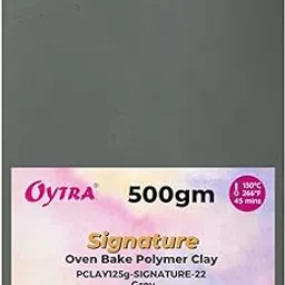 Oytra 500 Gram Signature Polymer Clay Oven Bake Clay for Jewellery Figurine Canes Making Bulk Pack (Grey 23)-picture-29