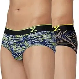 xyxx Men's Urbane & Flux Micromodal Regular Fit Printed Antimicrobial Briefs with No Marks Waistband (Pack of 2)-picture-18