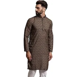sojanya (Since 1958 Men's Cotton Blend Floral Design Only Long Kurta-picture-34