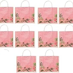 etchvara Jute Gift Hamper Bag with Transparent Window | Eco-Friendly Bag for Gifting, Return Gifts, Dry Fruits | Reusable Tote Bag (35 x 30 x 12 CM, Natural)-picture-13