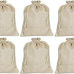 Kuber Industries Jute Potli Bags for Return Gifts with Drawstring|Pack of 6 (Gold)-picture-18