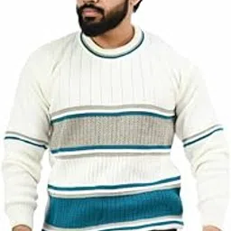 manra Men Round Neck Wide Stripe Full Sleeve Woolen Winter Pullover Sweater_ (Men Round Neck Sweater/Size 38-40)-picture-36