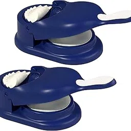 Heart Home Pack of 2 Momo & Gujiya Ghughra Dumbling Pressing Machine | 2 in 1 Plastic Kolukattai Maker Mould for Kitchen | Puri, kolukattai, karjikai & Kadabu Maker Mold | Blue-picture-10