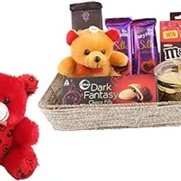 SFU E Com Premium Basket Loaded With Chocolates And Teddy Bear | Valentine Teddy Bear With Chocolate Combo | Valentine Chocolate Hamper | 417-image-15