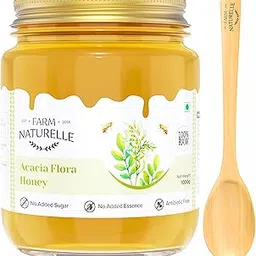 Farm Naturelle Acacia Flora Wild Honey 850gm + 150g Extra |100% Pure Honey | Raw & Unfiltered|Unprocessed|Lab Tested Honey In Glass Jar with Engraved Virgin Wooden Spoon-picture-19