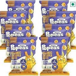 Popeas Organic Chickpea Protein Puffs - Vegan Parmesan -Gluten Free (Mini Pack X 8)-picture-26