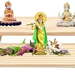 Wooden Pooja Chowki Temple Stand, 2-Tier Mandir Platform for Idols and Deities-picture-21