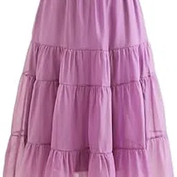 janak 'n' masaaya Georgette Fabric Long Frill Skirt in Pink 190-picture-14
