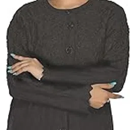 Women's Wool Embroidered Round Neck Full Sleeve Winter Cardigan Sweater for Ladies-picture-17
