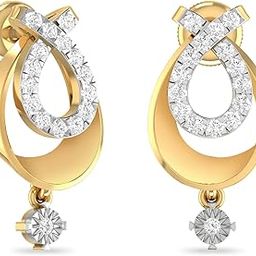 pc jeweller Yellow Gold and Diamond Stud Earrings for Women-picture-45