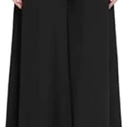 nisha fashion Relaxed Fit Georgette Flared Palazzo Pants Georgette Trousers for Women Flared Sharara with Lining Attached | Free Size-picture-37