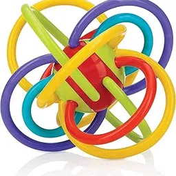 Toyshine Sensory Baby Teether Tube Ball Loopi Toy and Rattle | Grab, Chew, and Shake Teething Rattle Toy | Plastic Center for Easy Cleaning and No Exposed Screws | Infant Safe for Plus 0 Months-picture-43