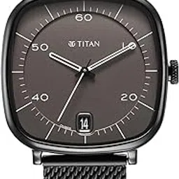 titan Neo Curve Quartz Analog with Date Gray Dial Black Stainless Steel Strap Watch for Men-NS1885NM01/NT1885NM01-picture-10