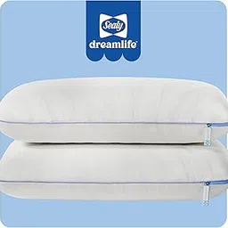 SEALY Dreamlife Memory Foam Dual Pack Pillow, Queen (U.S. Standard), White 2 Count-picture-20