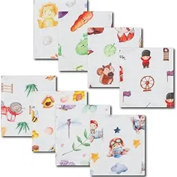 A toddler thing Organic Aloe Vera Muslin Napkins | Cotton Hanky for Kids | Soft & Gentle Baby Handkerchief | Reusable & Extra Soft Napkins for Baby | Handkerchief for Kids | Pack of 8-image-20