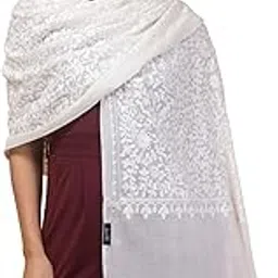 tweedle Warm and Soft Pure Wool Kashmiri Embroidery Stole/Shawl/Wrap for Women with Stone Work (28 x 80 Inches)-picture-51