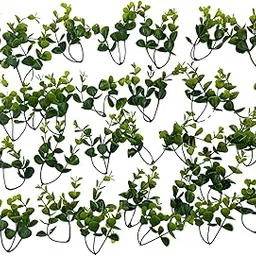 Tdas 50 PCS Artificial Flowers Plants Home décor Filler Leaves Aquatic Flora shrubs Faux Plant Grass Decorative Items Greenery Fake Living Room Bedroom pots Planter Fairy Decoration (Green)-picture-28