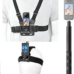 Fotoleey Chest Mount kit for Insta360 X5/X4/X3, Including Selfie Stick, Chest Harness Strap, Head Mount Strap, Compatible with GoPro Hero13/12/11, DJI Osmo Action-picture-31