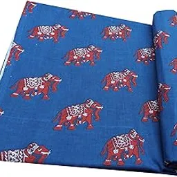 Malan bai 3 Meter Jaipuri Handmade Floral Printed Pure Cotton Unstitched Dress Material Sanganeri Fabric for Blouse/Plazzo,Kurti/Lehenga/Saree/Piece Material for Girl/Women-picture-48