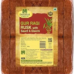 Dhampure Speciality Gur Ragi Saunf Elaichi Rusk Tea Snack, Pure Gur Bakery Rusk, Healthy Snacks With Low Sugar, 200Gms-picture-11