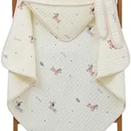 Baby Muslin Hooded Towel (Beige) – Ultra Soft, Absorbent & Breathable Bath Wrap | Newborn & Toddler | Lightweight, Quick Dry & Gentle on Baby Skin (2)-image-93