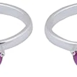 silverwala 925-92.5 Sterling Silver Cubic Zirconia Stone Pink Colour Fashion Toe Ring for Women and Girls (Adjustable)-picture-23