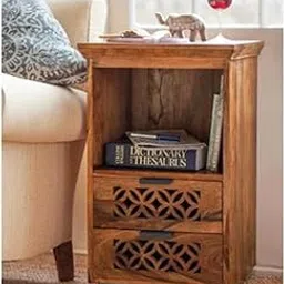 MAMTA DECORATION Solid Sheesham Wood Bedside End Table for Bedroom Living Room Solid Wooden Side Table for Home Office - (Teak Finish),30.48 cm x 44.70 cm x 64.51 cm,MD-BS-TB-01-ST-01-image-30