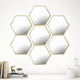 Home Centre SS24 Corsica Set of 7 Geometric Shaped Mirror 22.9X20CM GLD-image-63