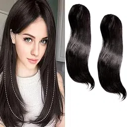 Confidence 2 Clip Synthetic Hair Volumizer Side Cover Patches Hair Extension for Women and Girls Black 2 Pcs-picture-36