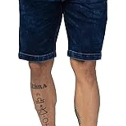 spykar Darkblue Cotton Blend Shorts for Men-picture-36