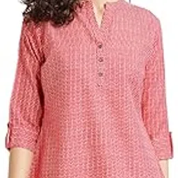 nainvish Tops for Women Printed Regular Fit Shirt Top for Women|Tops for Women Stylish Latest|Office Wear Tops for Women|Cotton Blend Tops for Women-picture-55