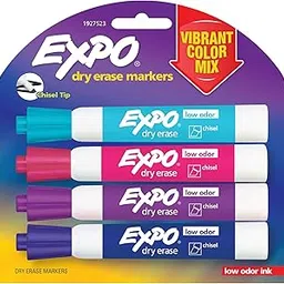 EXPO 1927523 Low-Odor Dry Erase Markers, Chisel Tip, Vibrant Colors, 4-Count-picture-25