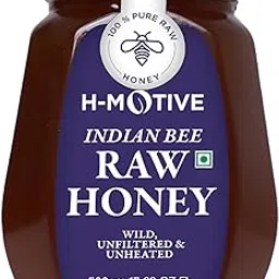 H-Motive Indian Bee Raw Honey 100% Pure Natural Unprocessed Original Honey (500 g)-picture-40