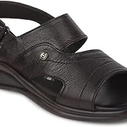 liberty Healers 2013-123 Men Casual Sandals, Black & Brown – Formal Look Sandals for Men with Buckle Strap – Stylish Sandal for Man – Mid Heel Lightweight, Comfortable Footwear-picture-17