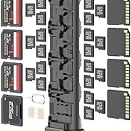 BUDI Pop-up Design 30 Slots Memory Card Case Crush & Shockproof Wallet for 27 Micro SD SDXC SDHC TF Cards and 6 Cards/Micro SDHC/Micro Holder Organizer,Case Storage-picture-55