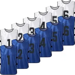 EXCLUZO 12 PCS Adults Soccer Pinnies 2 Colors Qui Drying Football Team Jerseys Youth Sports Scrimmage Soccer Team Training Numbered Bibs Practice Sports Vest-picture-27