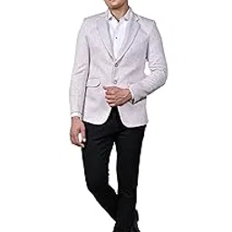 A.P. Designers Men's Textured Grey White Blazer | Classic Fit Formal Suit Jacket with Flap Pockets | Two-Button Closure | Premium Party Blazer-picture-54