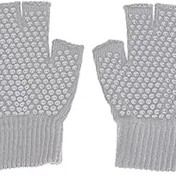CALANDIS Yoga Gloves Half Finger Workout Fitness Glove with Anti-Slip Beads Grey | Gloves Straps & Hooks | Strength Training-picture-16