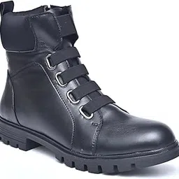 alleviater leather Alleviater Casual Black Leather Boots for Women-picture-44