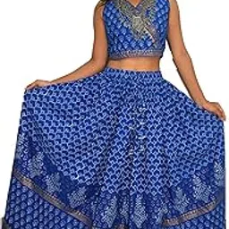 jaipur hand block Women's Cotton Lehenga Chaniya Choli with duppatta| Navratri, Diwali dress-picture-45