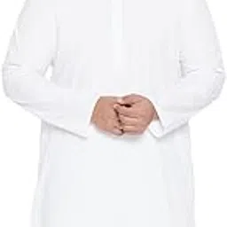 vastramay plus Men's Silk Blend Kurta || Soft Comfortable Feel Pure Cotton White Kurta In Plus Sizes || Elegant For Holi & EID Celebration-picture-39