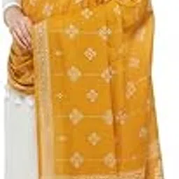 Mustard Yellow Indo Printed Cotton Dupatta for Women | Soft Lightweight & Ethnic Occasion Stole | Stylish Ladies Chunni with Elegant Print-picture-22