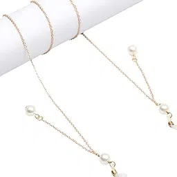 zoomella Metal Eyeglass Chain Mask Lanyard Rope Cord Necklace for Women Girls (70cm) Pearl Pendant-picture-39