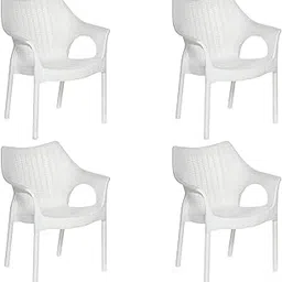 Supreme Cambridge Heavy Durable Plastic Chair with Steel Legs for Home, Office, Garden and Restaurents (Milky White, Set of 4)-picture-16