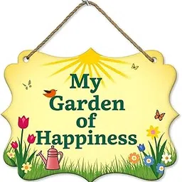 Giftoday My Garden of Happiness Wooden Wall Hanging Quote Printed Home Decor | Wall Decor | 18 X 45 CM - for Home Decoration, Entrance Decor, Door Hanging Plaque Sign for Room Decoration-image-10