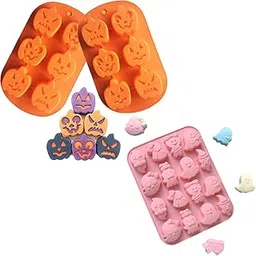 Skytail 2pc Silicone Halloween Candy Molds Ghost Pumpkin Shapes for Chocolate Baking Candy Gummy Making Halloween Party Decor Trick or Treats Cake Decoration Resin Casting Spooky Candles-picture-21