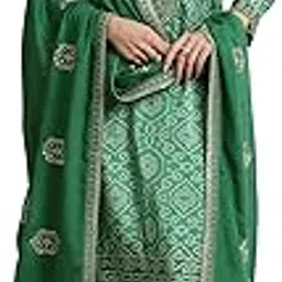 Womens Printed Chinon Straight Kurta With Trousers and Dupatta-image-25