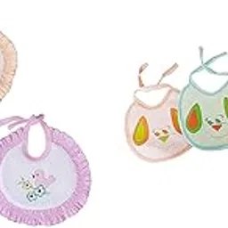 Soft Cotton Washable & Reusable Multicolor Highly Absorbing/Comfortable and Easily Adjustable Feeding Bibs In Apron Style For Babies,Toddlers,Infants-picture-53