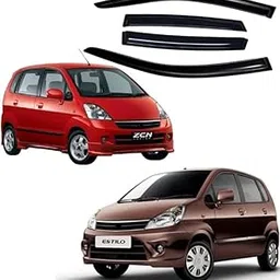 Car Rain Wind Door Visor Non Breakable Deflector(Set of 4, Black) (Maruti Suzuki Zen Estilo)-picture-27
